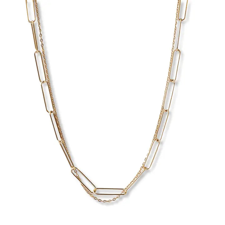 Gold Layered Paperclip Necklace