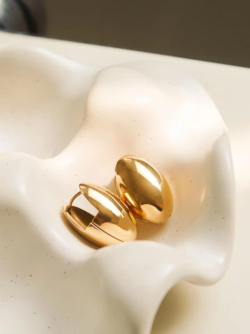 Elio 18K Classic Oval Droplet Earrings