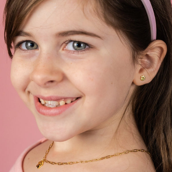 Paw Prints Tiny Stud Kids Earrings