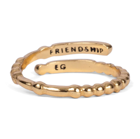Gold Morse Code Ring - Friendship