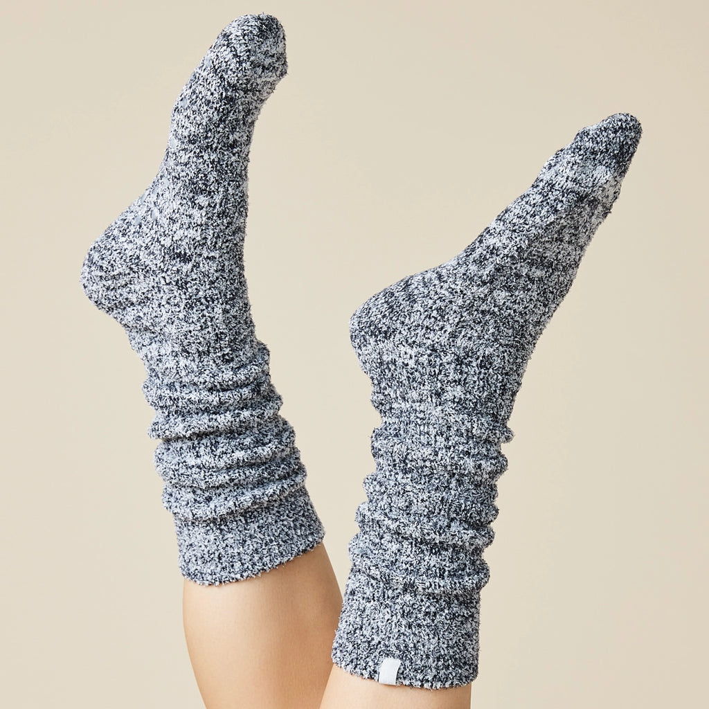 Marshmallow Gripper Socks - Heather Black