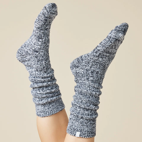Marshmallow Gripper Socks - Heather Black
