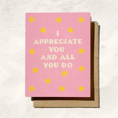 I Appreciate You Card
