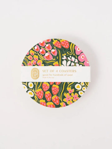 Strawberry Flower Coaster - Set of 4