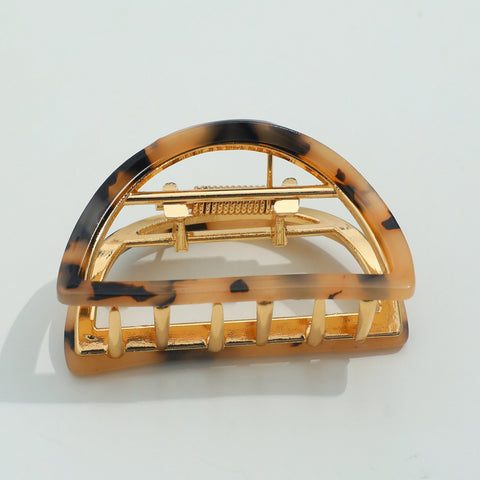 Rosalie Small Half Moon Metal Clip - Blonde Tortoise