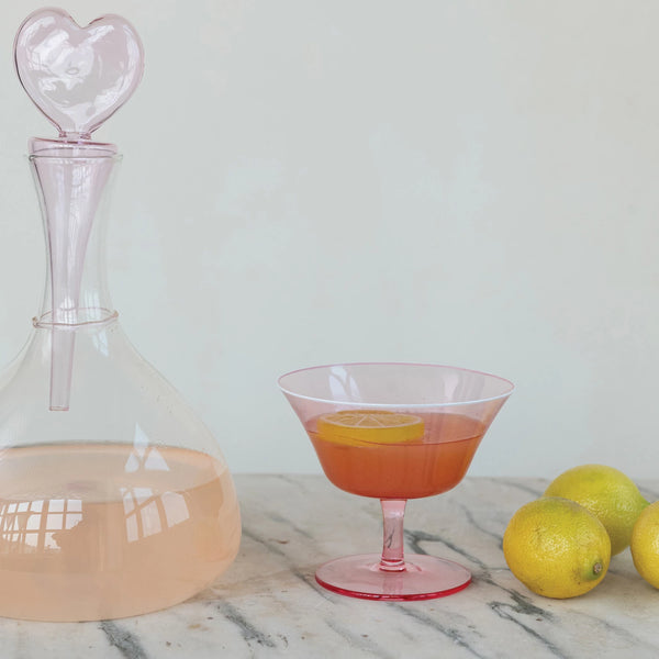 Stemmed Coupe Glass - Pink - 8 oz.