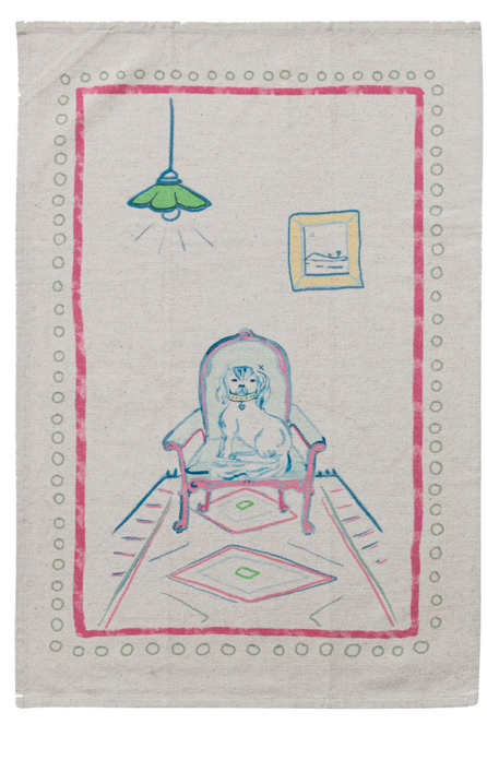 Cotton & Linen Tea Towel - Staffordshire in Chair