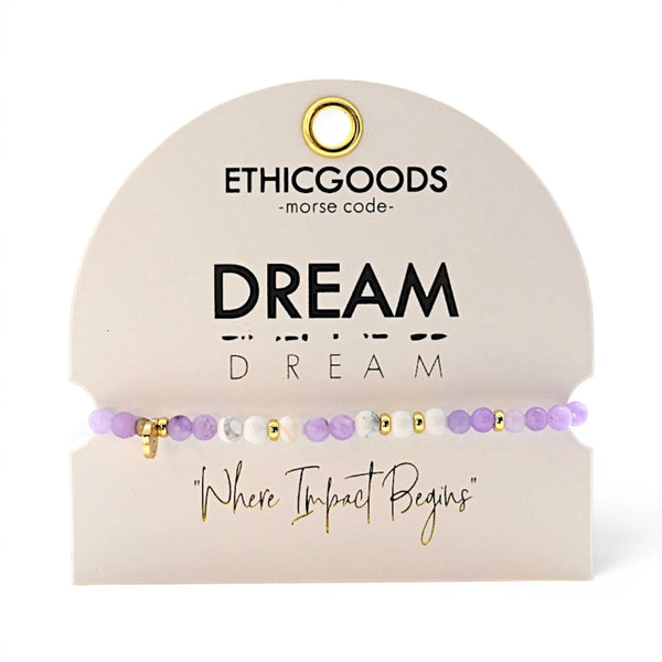 Morse Code Bracelet | Dream - Lavender