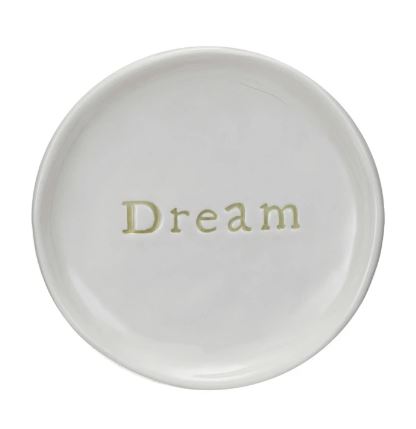 Stoneware Dish Debossed Word - Dream
