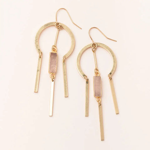 Dream Stone Earring - Rose Quartz / Gold