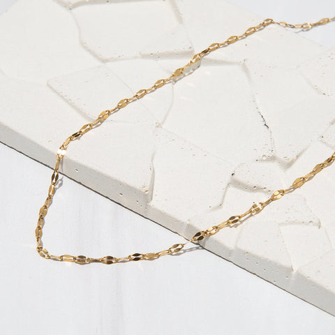 Gold Dapped Chain Necklace - 16"