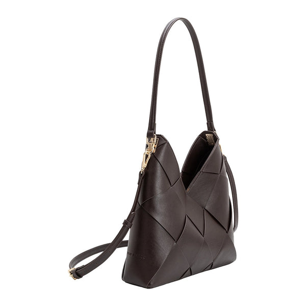 Phaedra Vegan Leather Shoulder Bag - Espresso