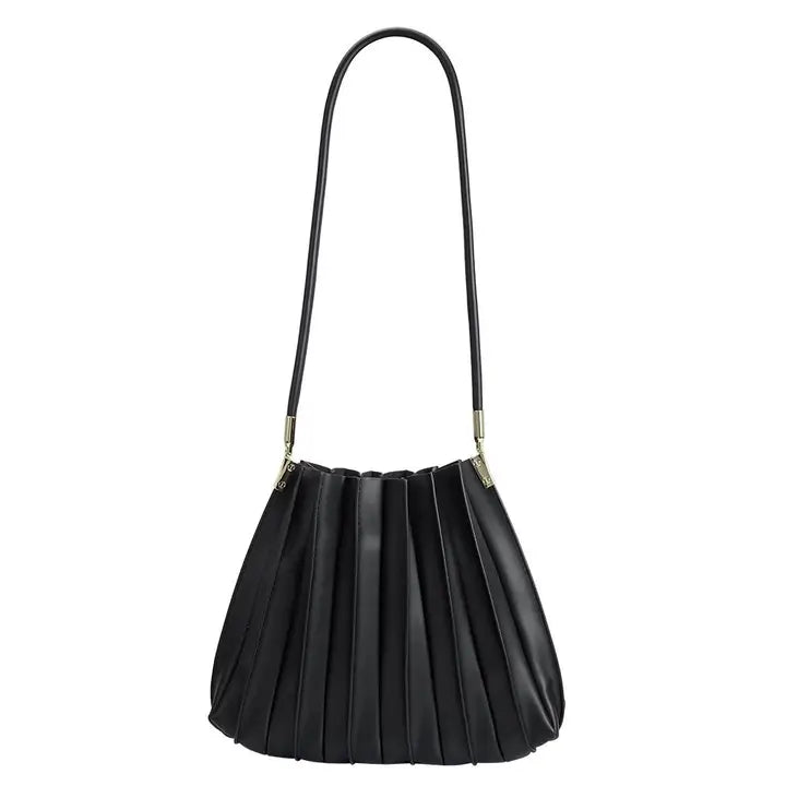 Elle Vegan Leather Bag with Pouch - Black