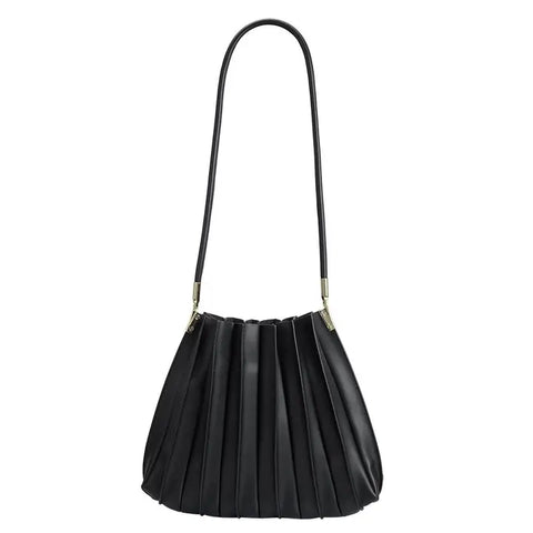 Elle Vegan Leather Bag with Pouch - Black