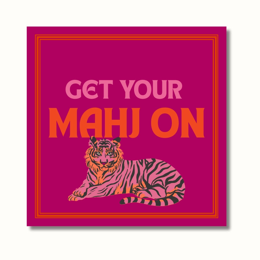 Get Your Mahj On Cocktail Napkins - Tiger
