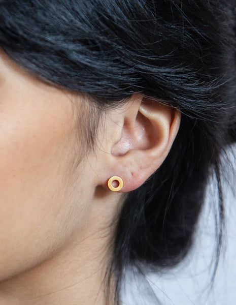 Gold Circle Outline Studs