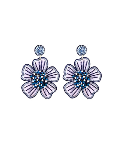 Spring Bloom Earrings - Navy