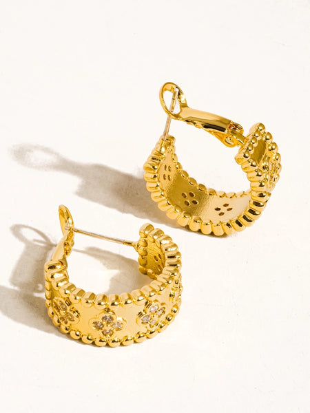 Ismaël 18K Vintage Floral Hoop Earrings