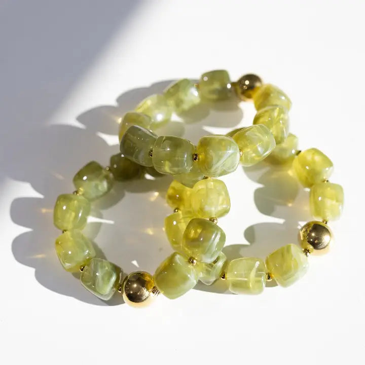 Paloma Chunky Beaded Bracelet - Light Green