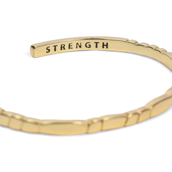 Gold Morse Code Cuff Bracelet - Strength