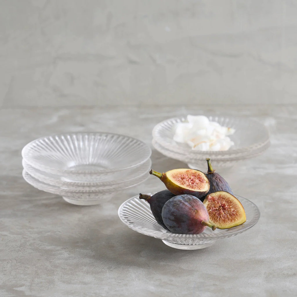 Pressed Clear Glass Small Plates