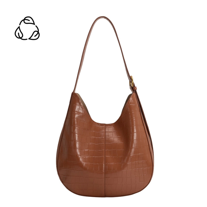 Stefanie Vegan Leather Shoulder Bag - Camel