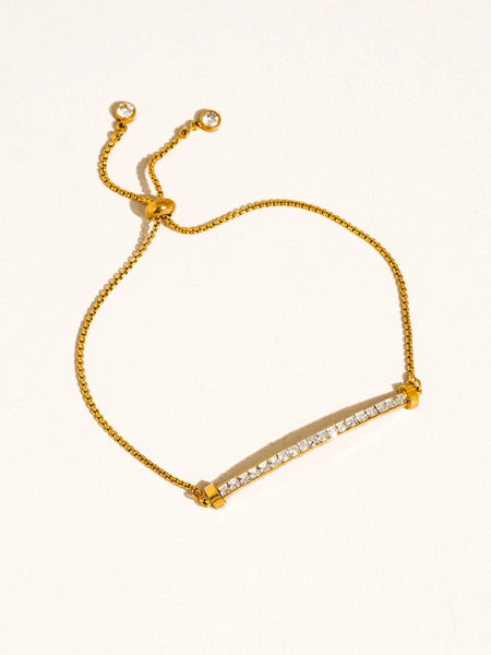 Montessa 18K Cz Adjustable Bar Bracelet