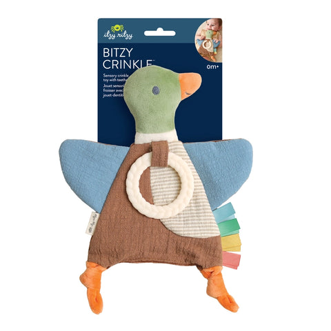 Mallard Duck Bitzy Crinkle + Teether