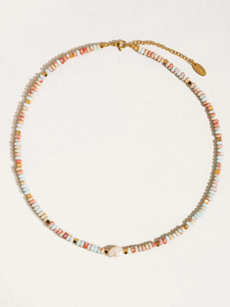 Swank Boho Beaded Pearl Necklace