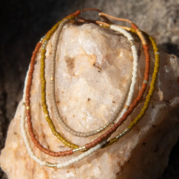 Sintha Silk Bead Bracelet - Eggshell