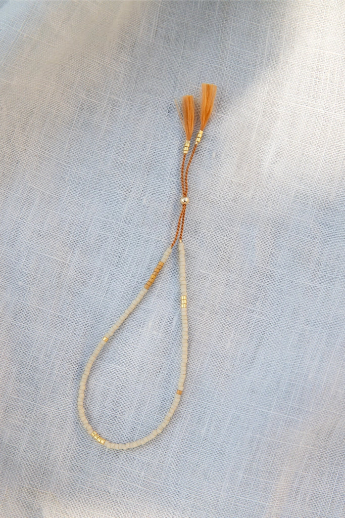 Sintha Silk Bead Bracelet - Eggshell