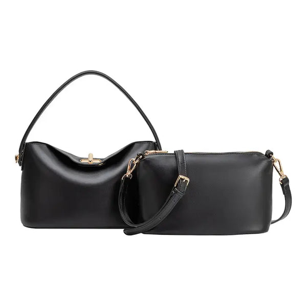 Lana Vegan Leather Crossbody - Black