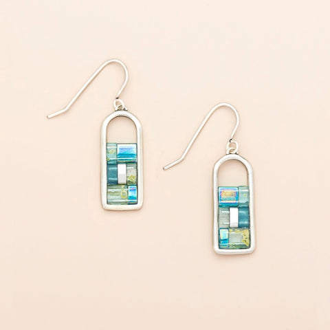 Miyuki Frame Earring - Marine/Silver
