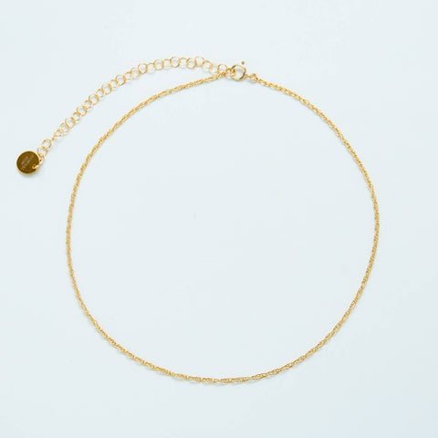 Gold Rope Chain Choker Necklace