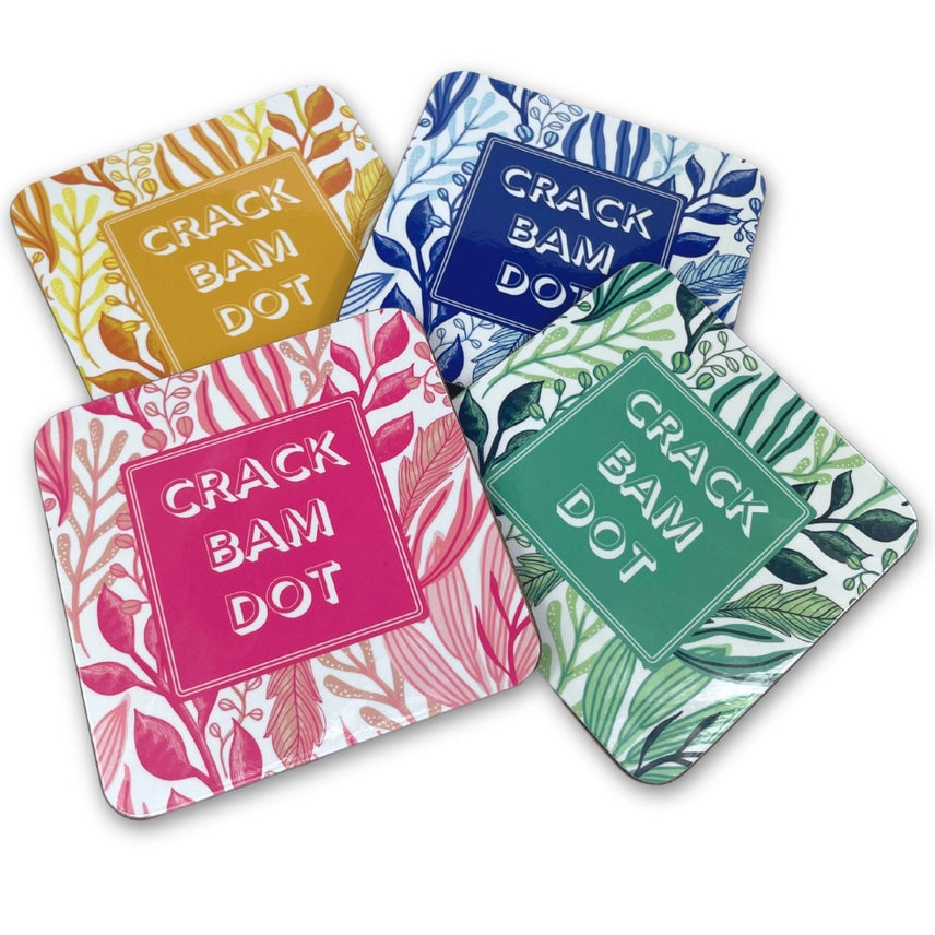 Crack Bam Dot Coasters - Set of 4