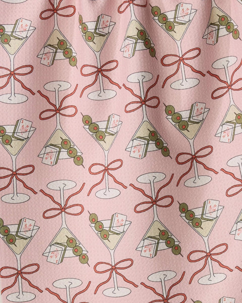 Flower-Tinis Mahjong Tea Towel