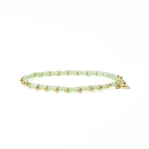Kami Crystal Stretch Bracelet - Mint  + Gold