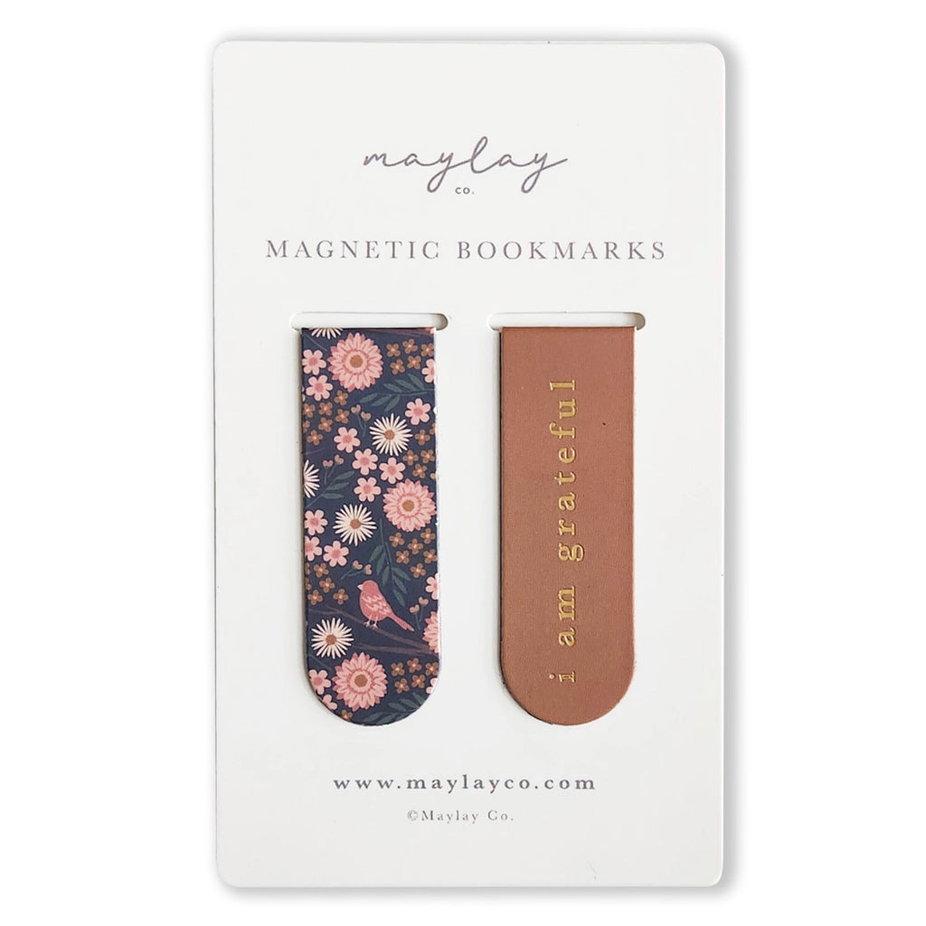 Birdy Floral Magnetic Bookmarks - Set of 2