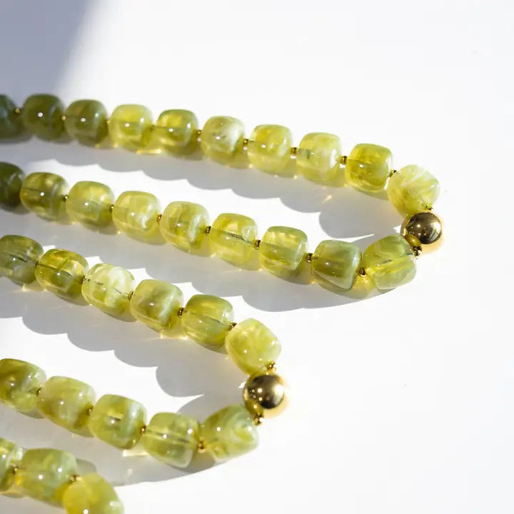Noemi Chunky Beaded Necklace - Green