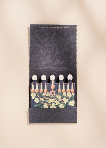 Floral Menorah Printed Matchbooks