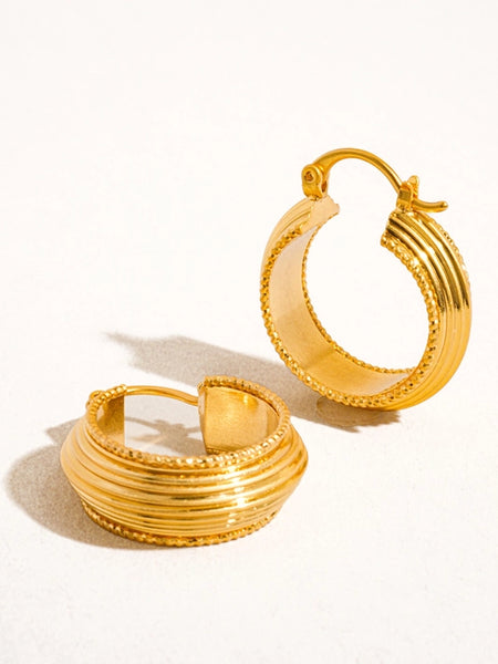 Irving 18K Gold Textured Hoop Earrings