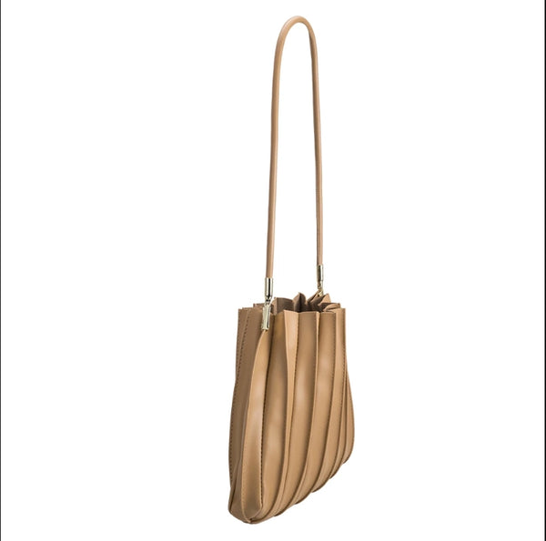 Elle Vegan Leather Bag with Pouch - Taupe