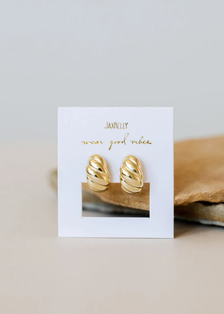 Golden Hoop Earring - Swirl