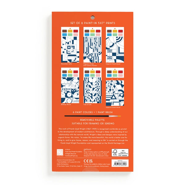 Frank Lloyd Wright Paint-in Print Set