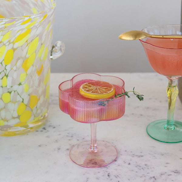 Pleated Flower Coupe Glass