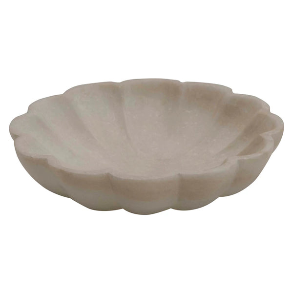 Carved Marble Flower Dish
