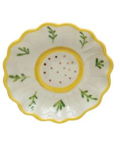 Hand-Painted Stoneware - Flower Dish