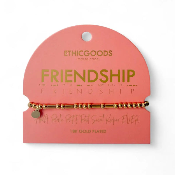 Gold Morse Code Bracelet - Friendship