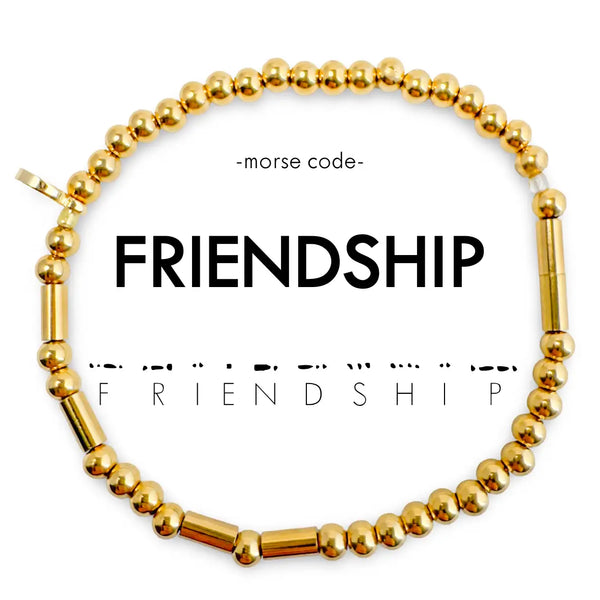 Gold Morse Code Bracelet - Friendship