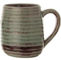 Stoneware Mug w/Glaze - Sage & Burgundy